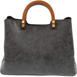 Joy Susan Angie Vintage Satchel Bag w/Wood Handle